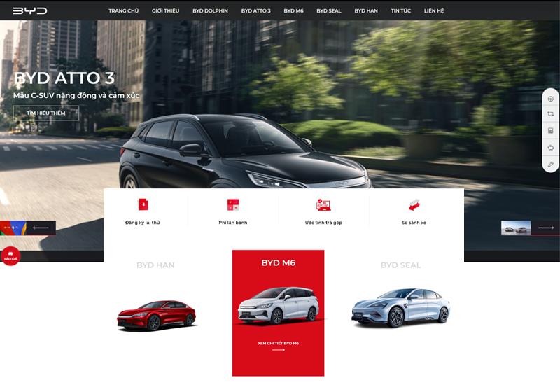 Thiết kế website BYD Hà Tĩnh