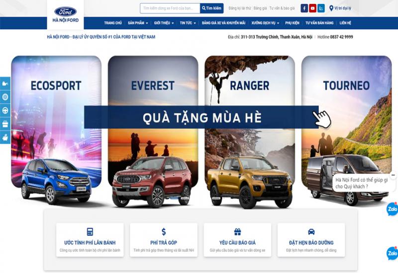 Thiết kế website Hà Nội Ford