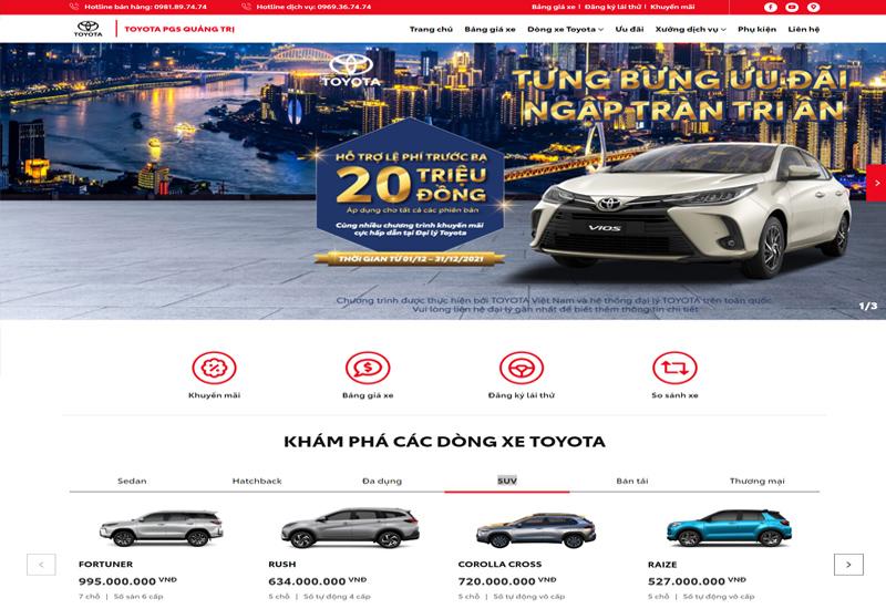 Thiết kế website Toyota Quảng Trị